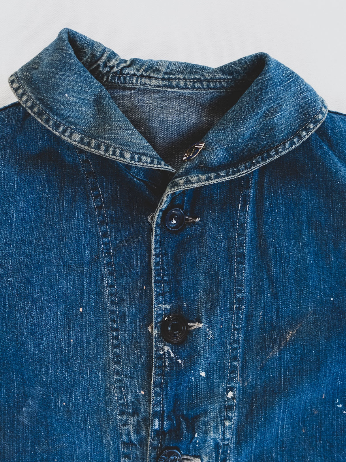 1940s Rare Paint Splattered USN Shawl Collar - S