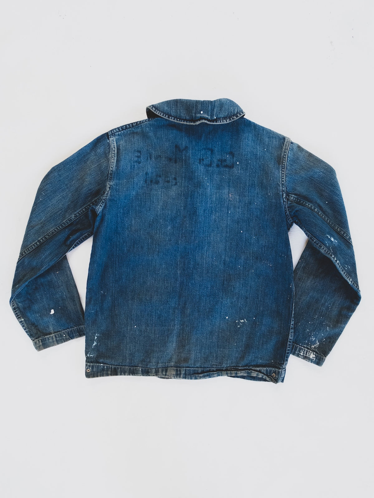 1940s Rare Paint Splattered USN Shawl Collar - S