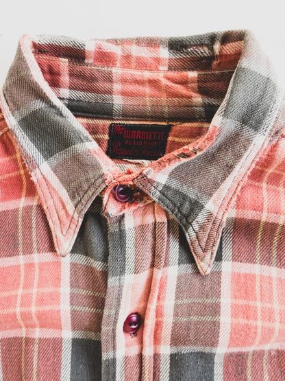 1940's Rare Beautifully Faded Cotton Flannel - M
