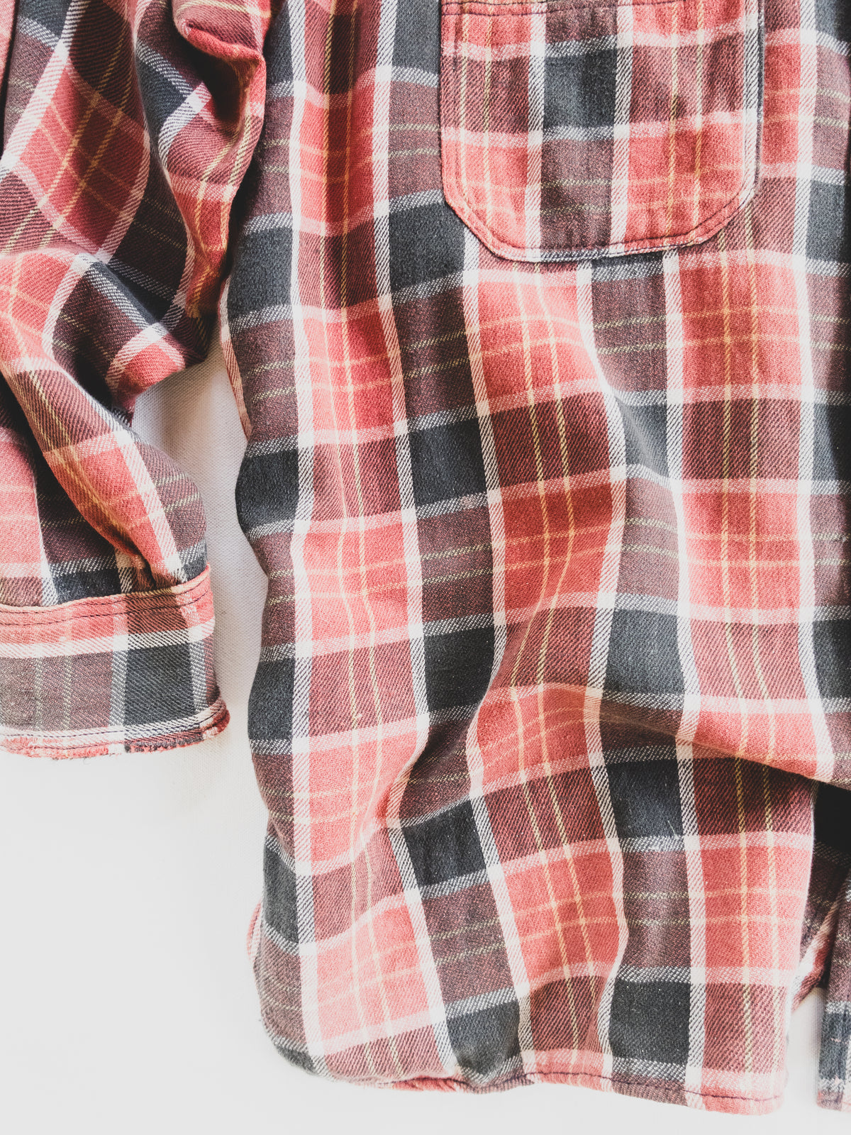 1940's Rare Beautifully Faded Cotton Flannel - M
