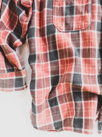 1940's Rare Beautifully Faded Cotton Flannel - M