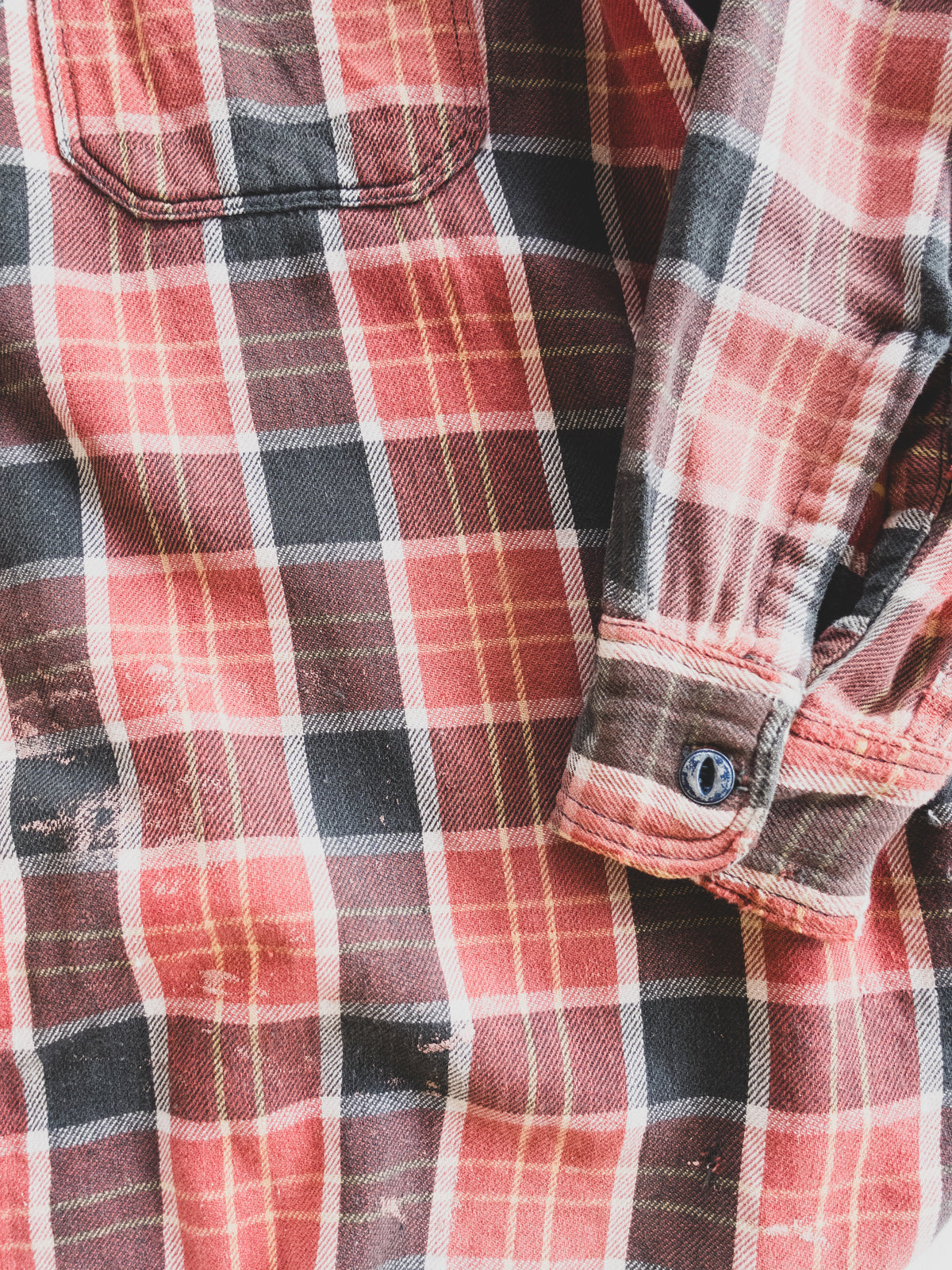 1940's Rare Beautifully Faded Cotton Flannel - M