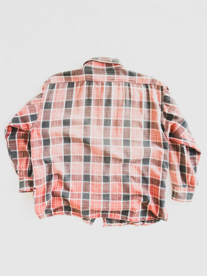 1940's Rare Beautifully Faded Cotton Flannel - M