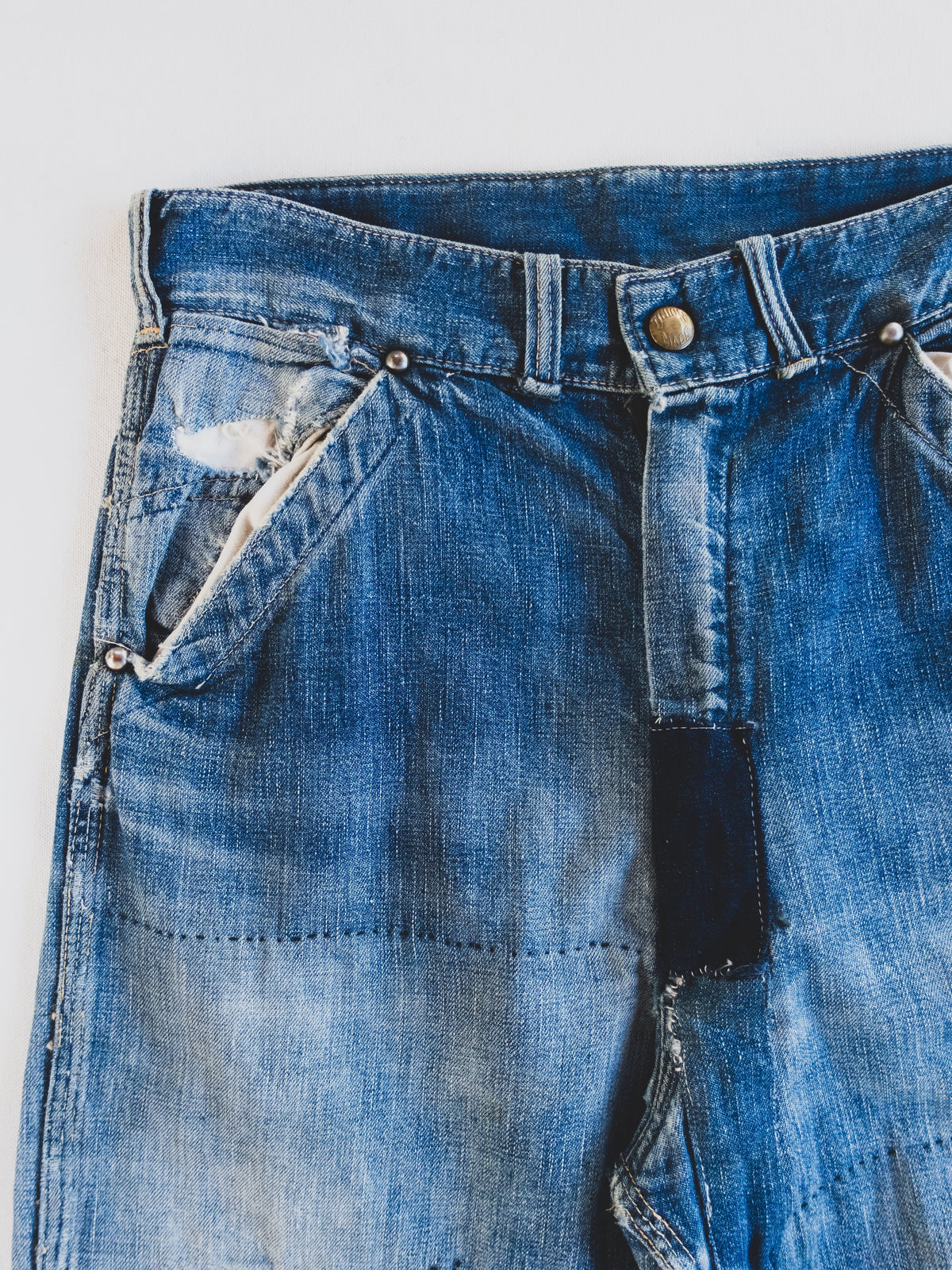 1950s Crazy Patched Carpenter Pants - 28x30