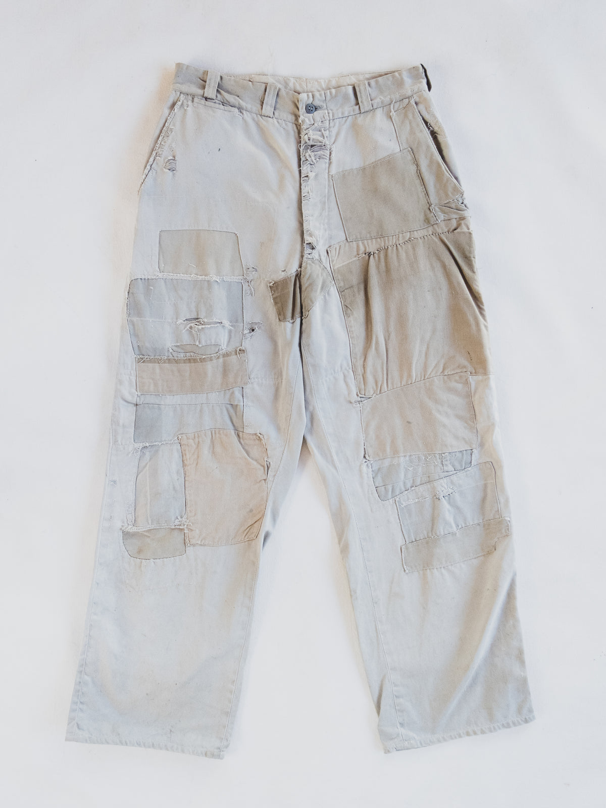 1940s Crazy Patched Work Pants - 30x28