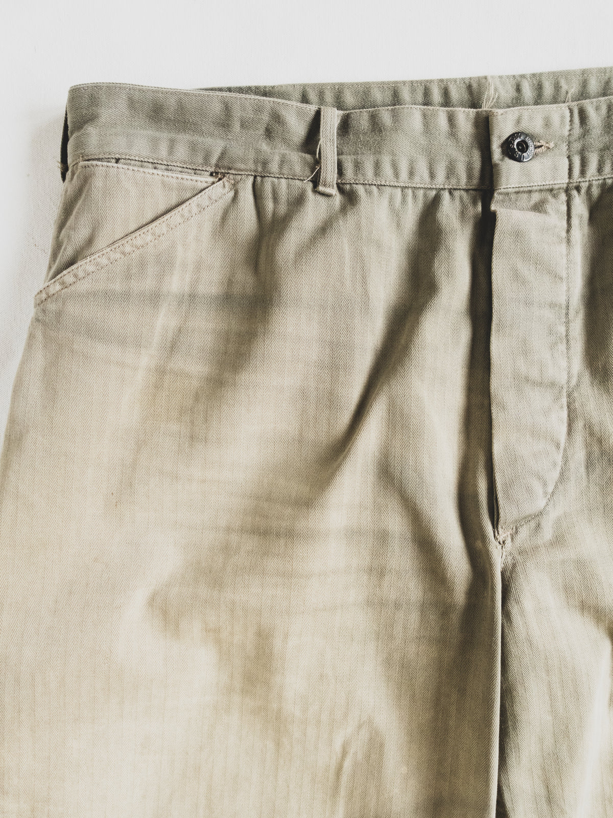 1940s Rare Faded USMC HBT Pants - 38x32