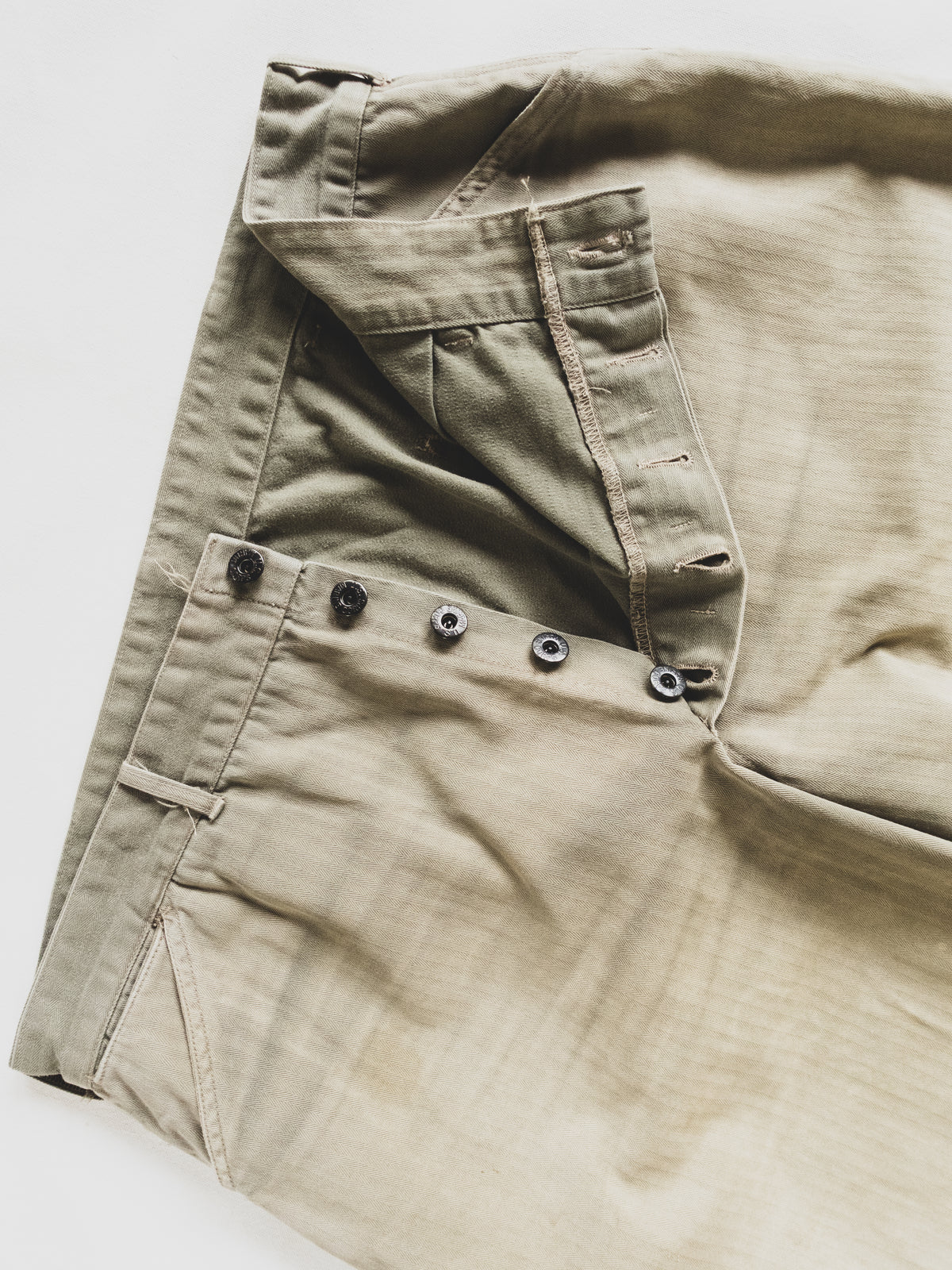 1940s Rare Faded USMC HBT Pants - 38x32