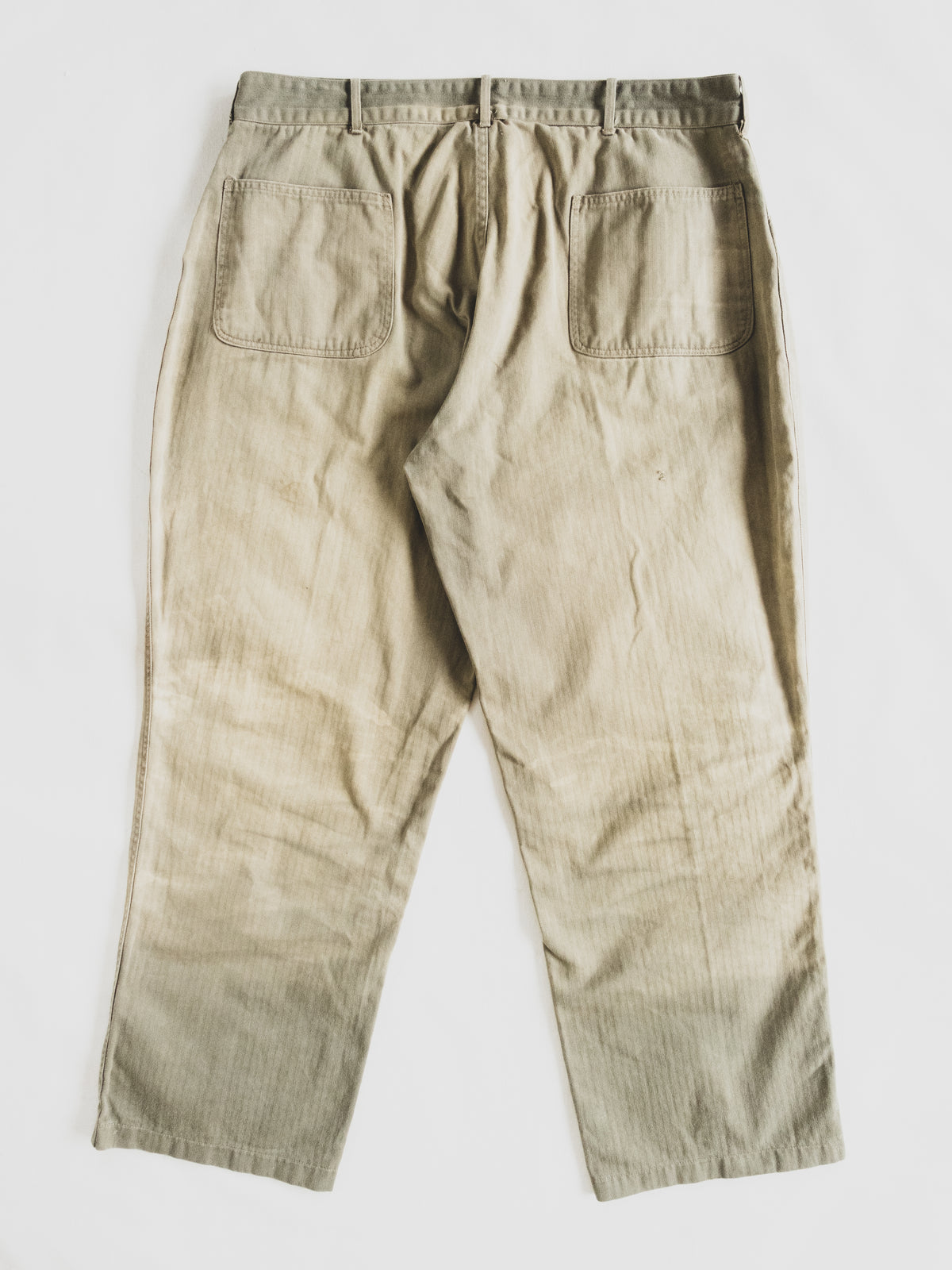 1940s Rare Faded USMC HBT Pants - 38x32