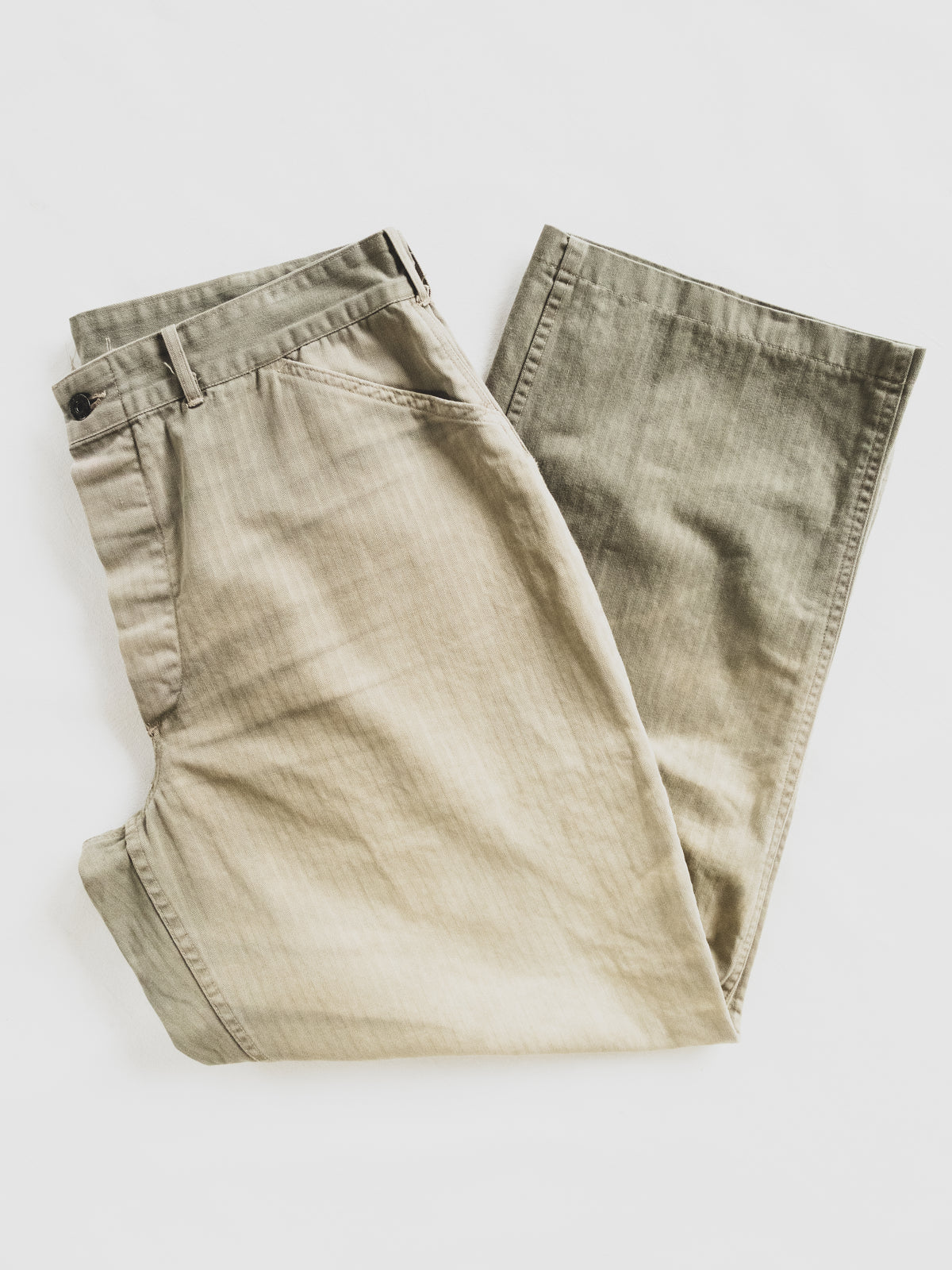 1940s Rare Faded USMC HBT Pants - 38x32