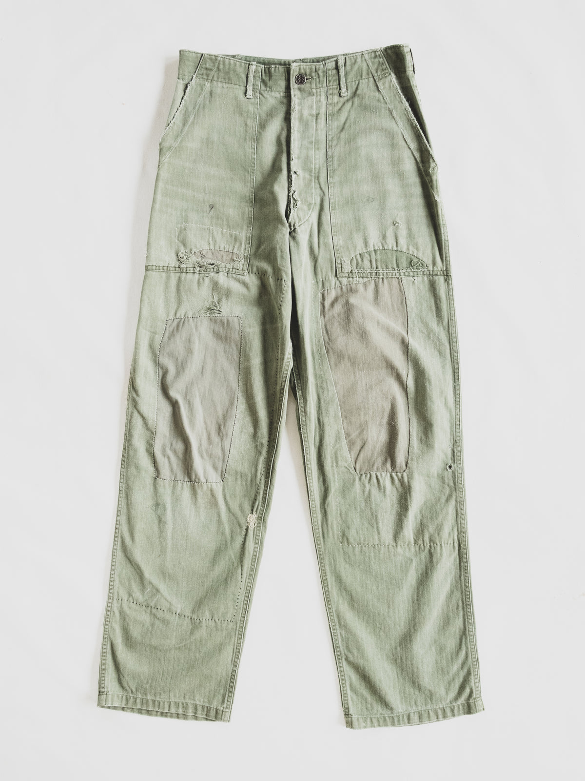 1940s Crazy Patched HBT Pants - 30x32