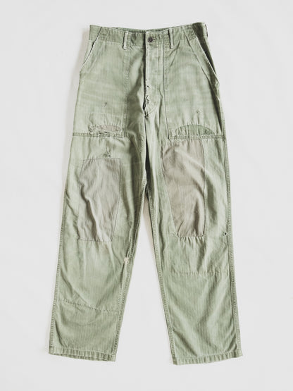 1940s Crazy Patched HBT Pants - 30x32