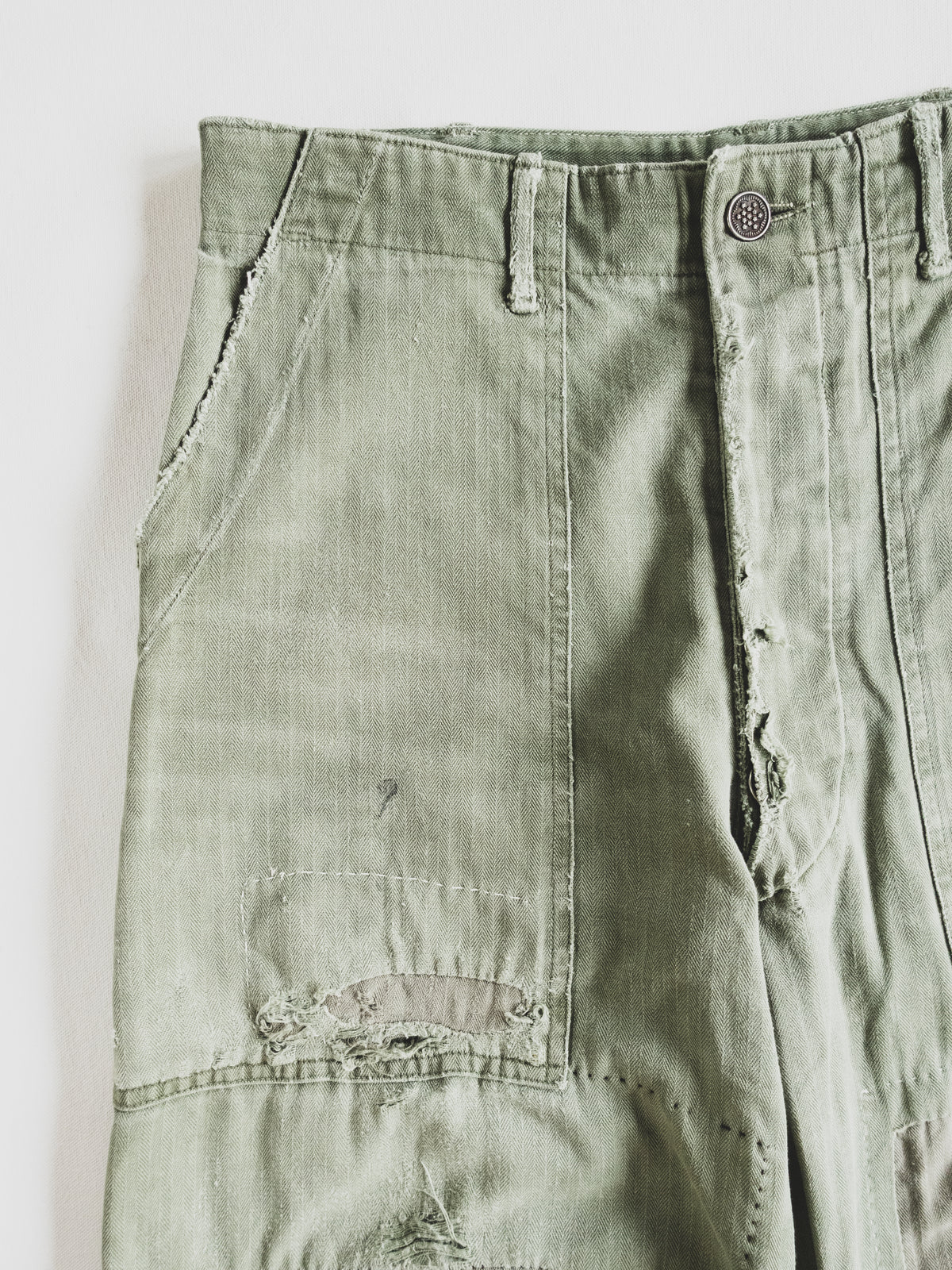 1940s Crazy Patched HBT Pants - 30x32