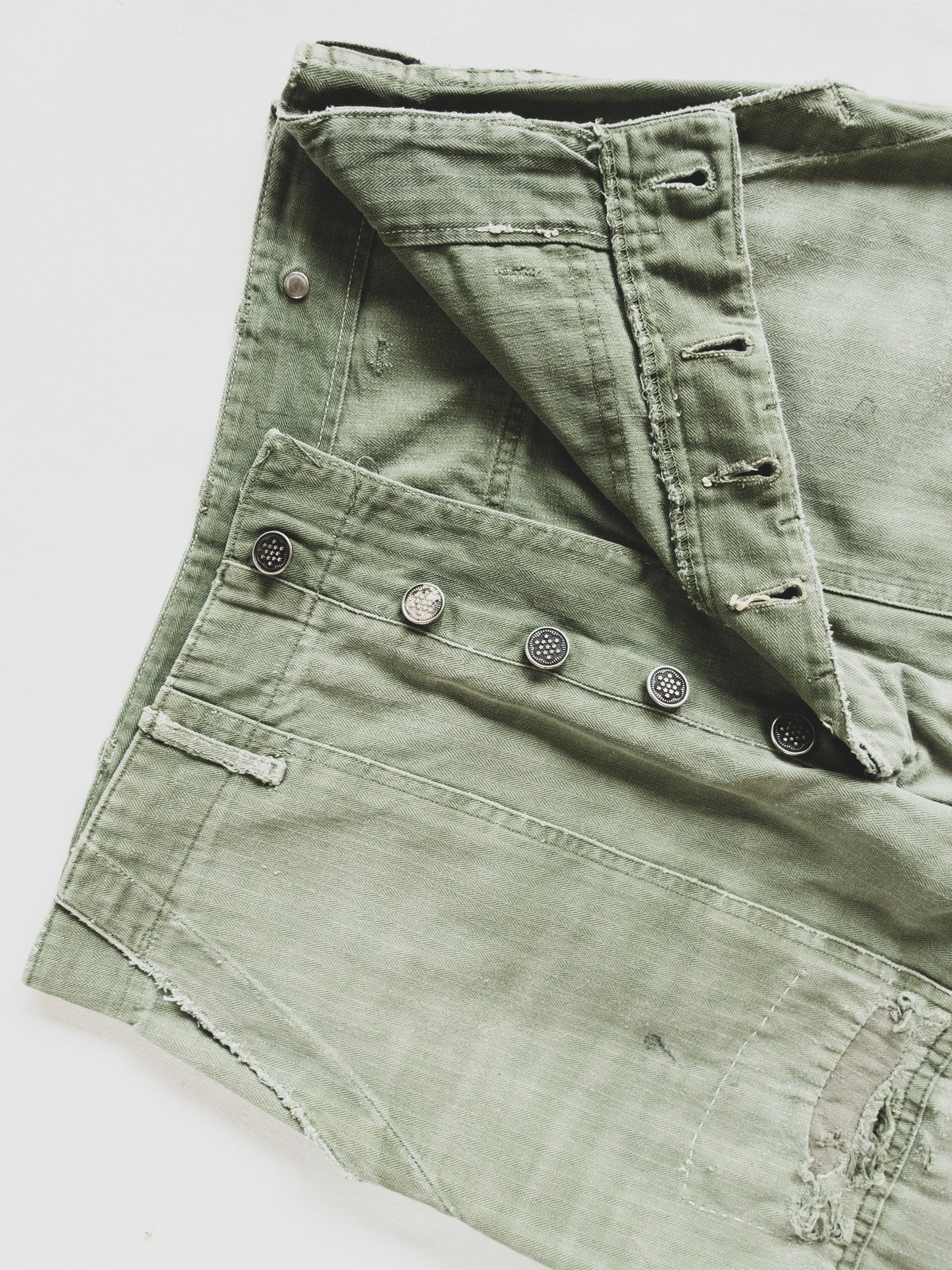 1940s Crazy Patched HBT Pants - 30x32