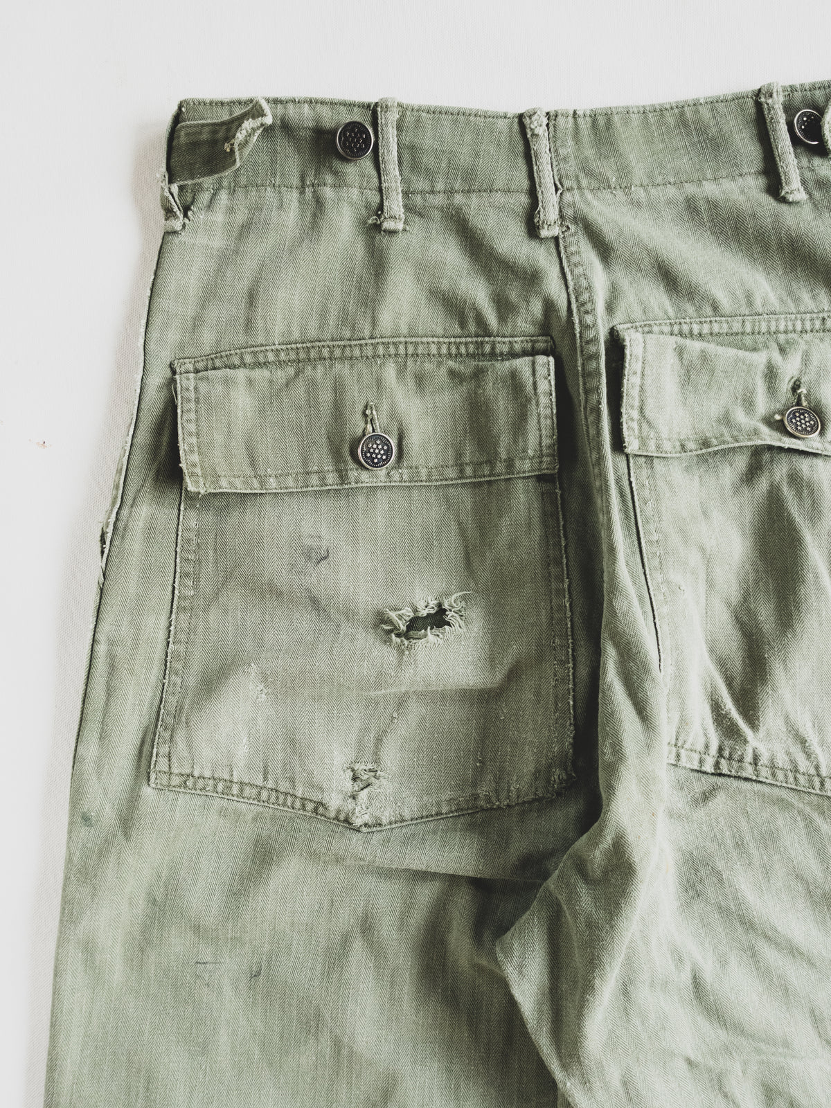 1940s Crazy Patched HBT Pants - 30x32