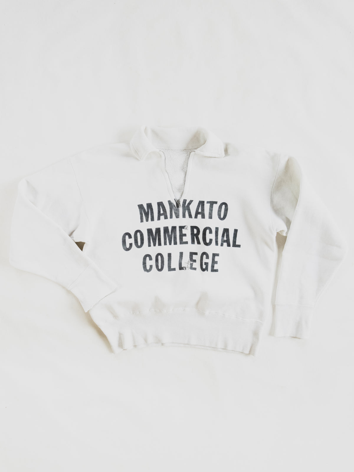 1950s Rare " Mankato College " Quarter Zip - S