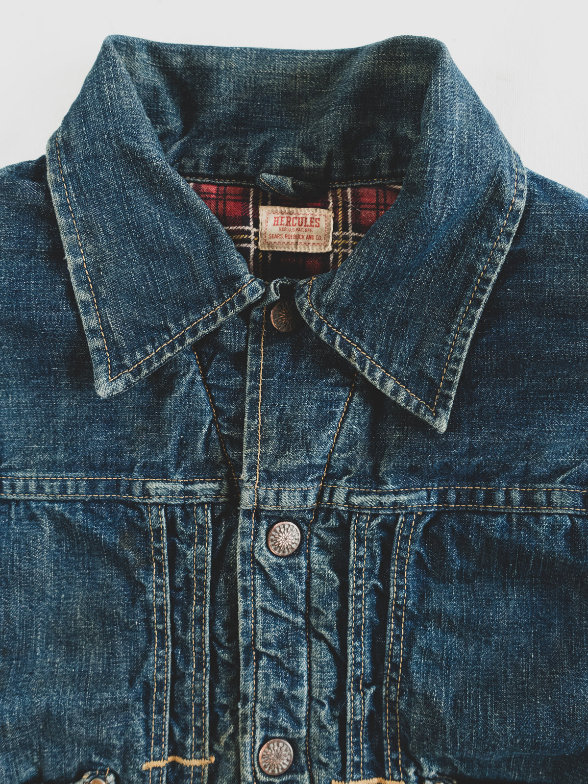 1950s Rare Blanket Lined Two Pocket Denim Jacket - S