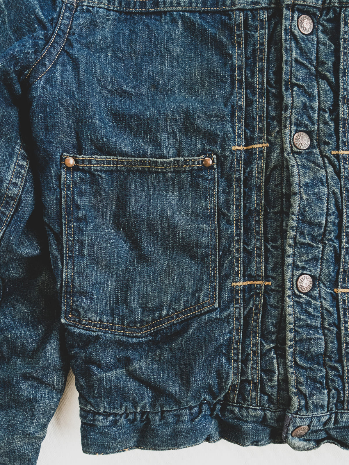1950s Rare Blanket Lined Two Pocket Denim Jacket - S