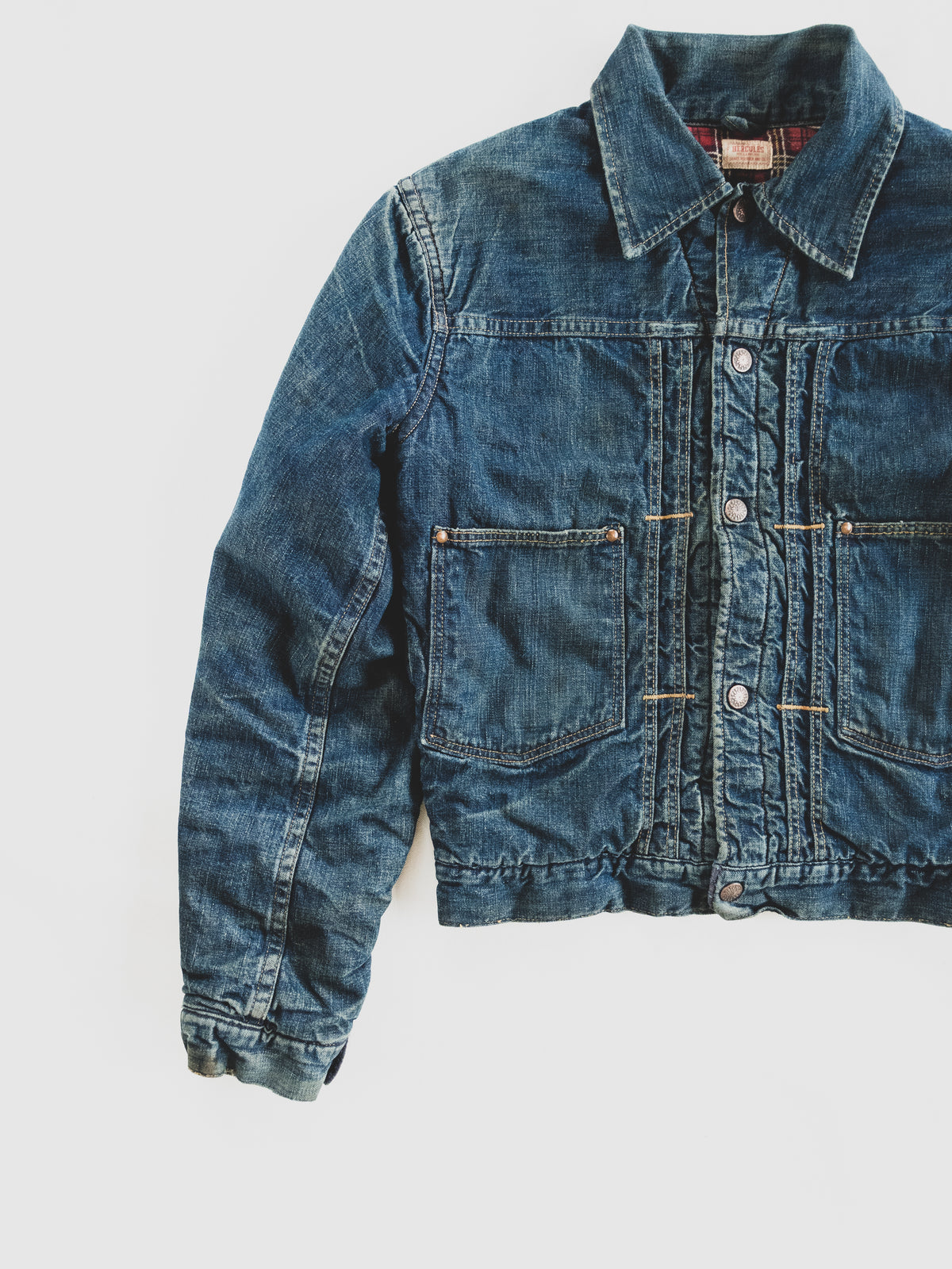 1950's Rare Blanket Lined Two Pocket Denim Jacket - S