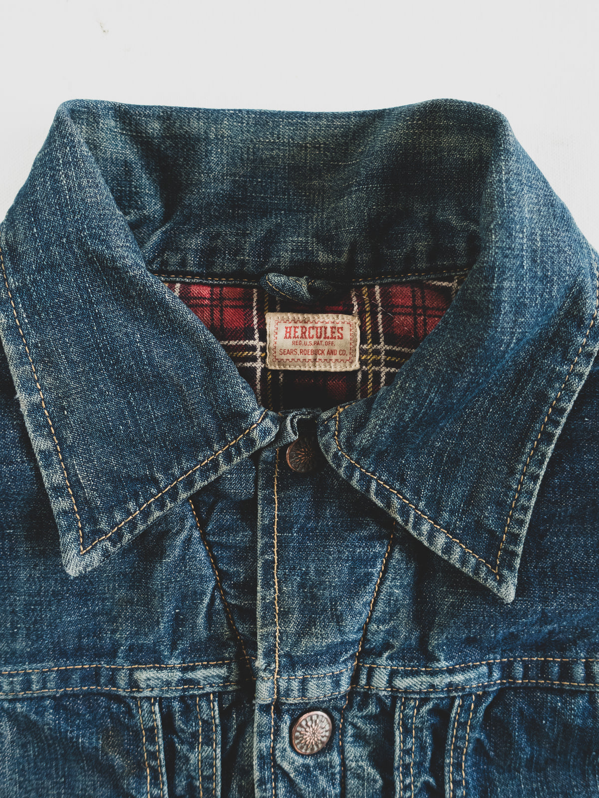 1950's Rare Blanket Lined Two Pocket Denim Jacket - S