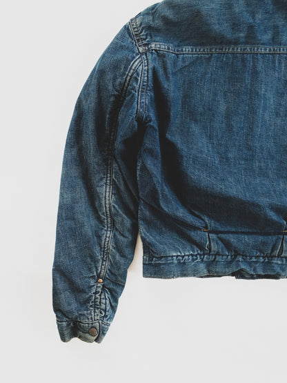 1950's Rare Blanket Lined Two Pocket Denim Jacket - S