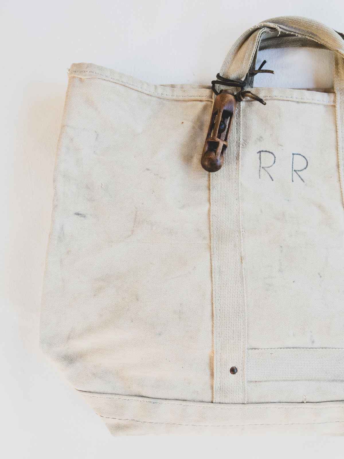 1940s Tool Bag w/ Hand Carved Ball in Cage Oddity