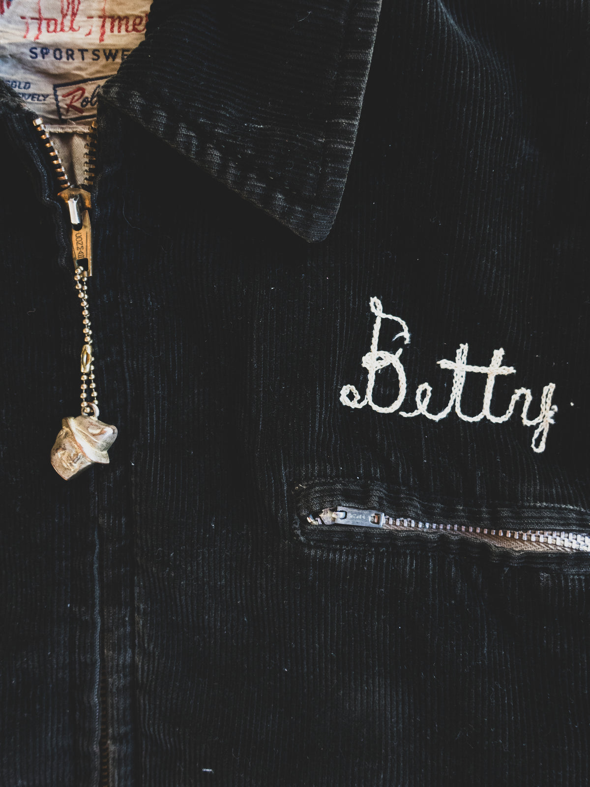 1950s Black " Betty " Corduroy Jacket - S