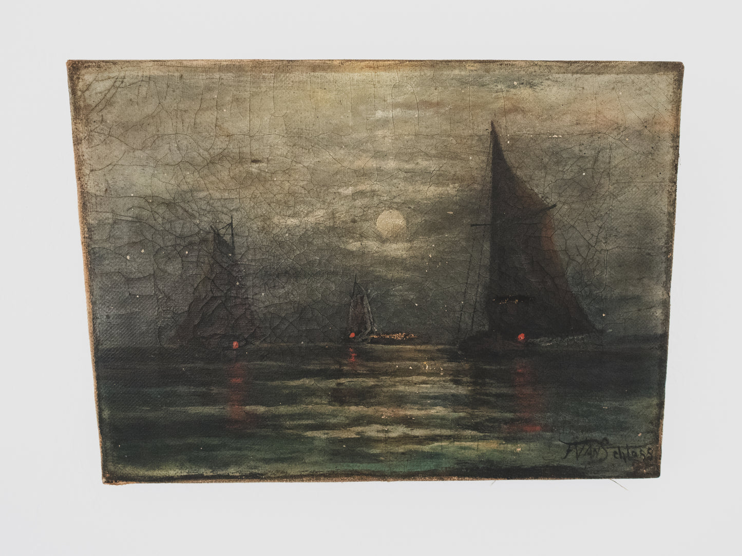 19 c. "Ships in the Night" Painting