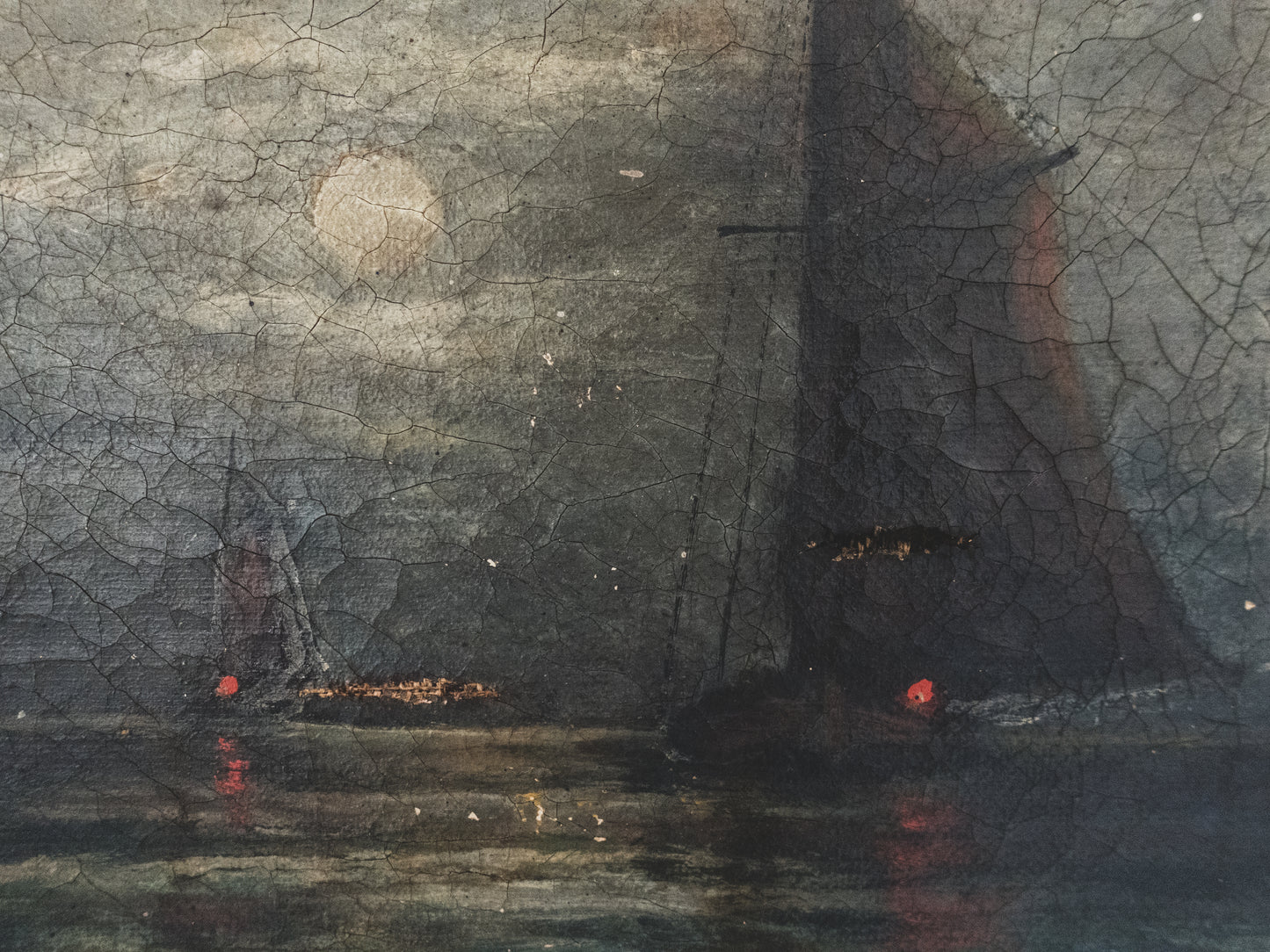 19 c. "Ships in the Night" Painting