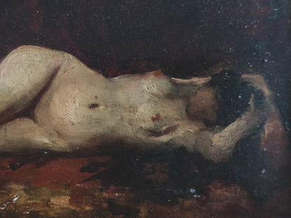 19 c. "Reclining Nude" Painting