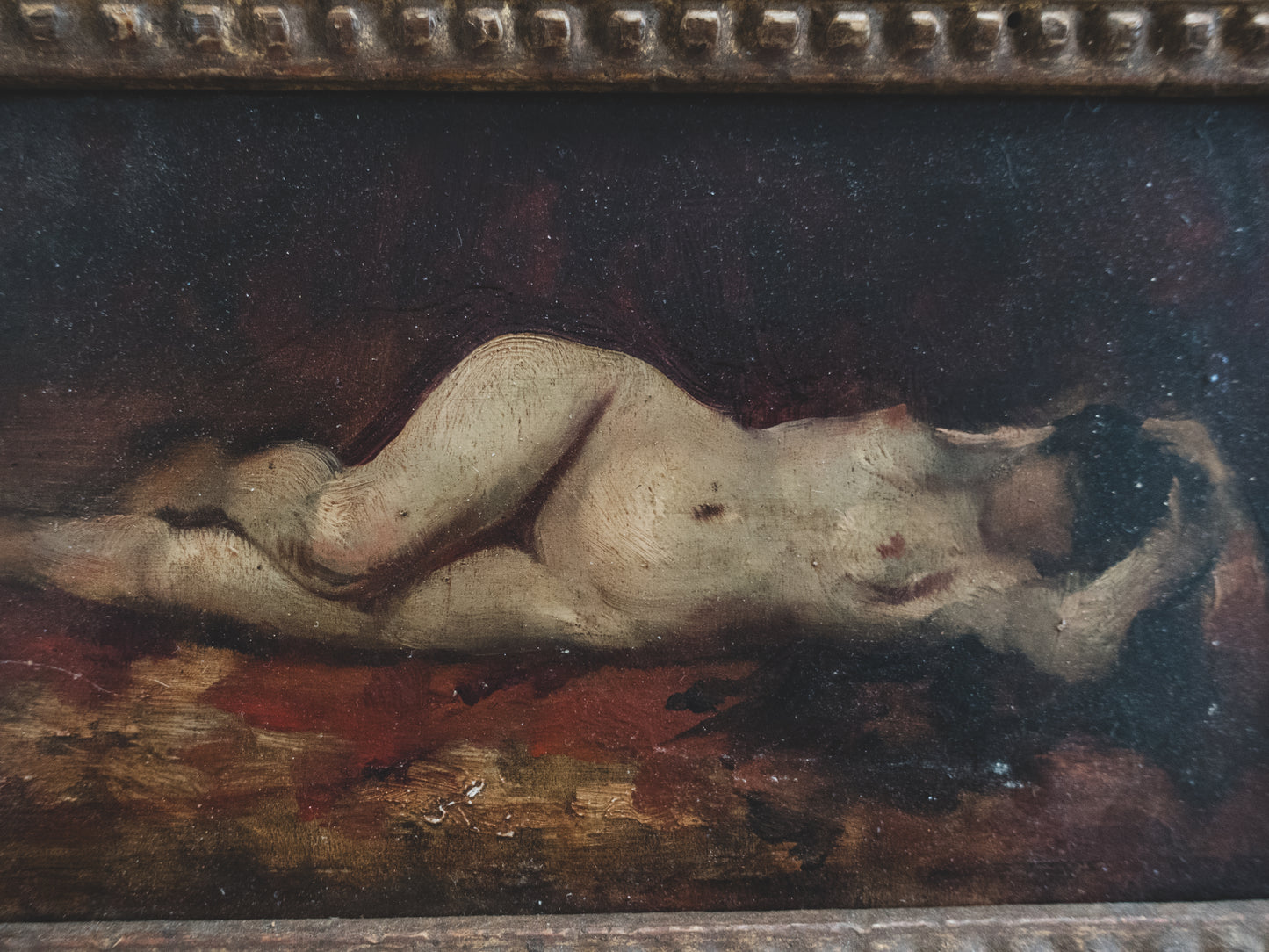 19 c. "Reclining Nude" Painting