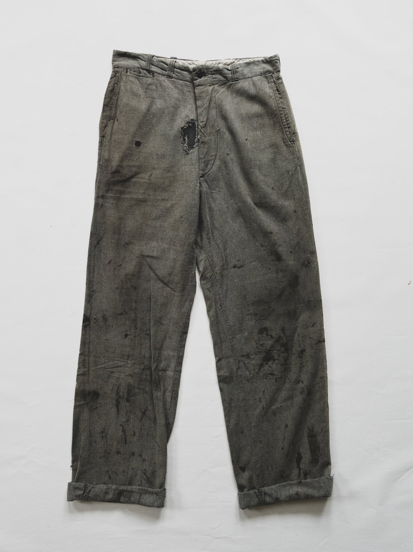 1940's Salt + Pepper Trousers - 32x32