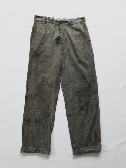 1940's Salt + Pepper Trousers - 32x32