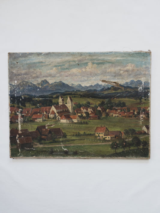 1930's Perfectly Tattered Landscape - Oil Painting