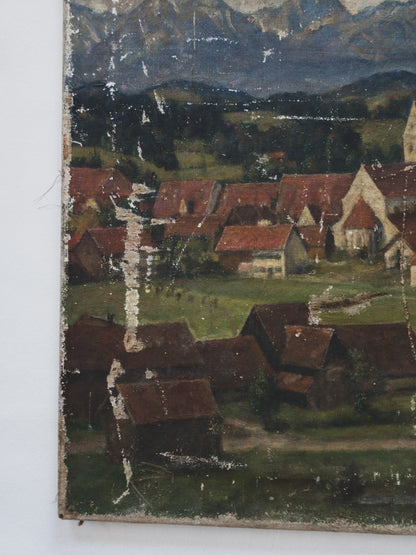 1930's Perfectly Tattered Landscape - Oil Painting