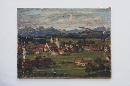 1930's Perfectly Tattered Landscape - Oil Painting