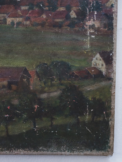 1930's Perfectly Tattered Landscape - Oil Painting