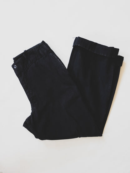 1930's Black Cotton Trousers - 34x31