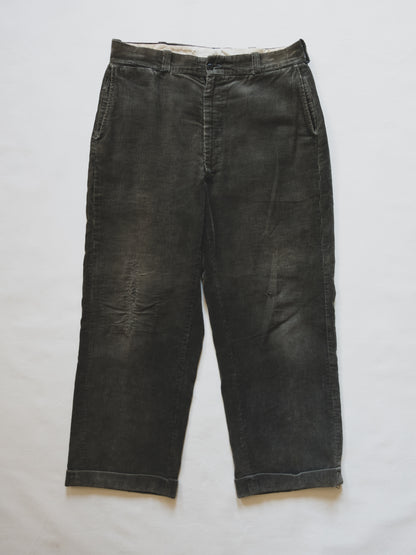 1940's Slate Corduroy Pants - 34x29