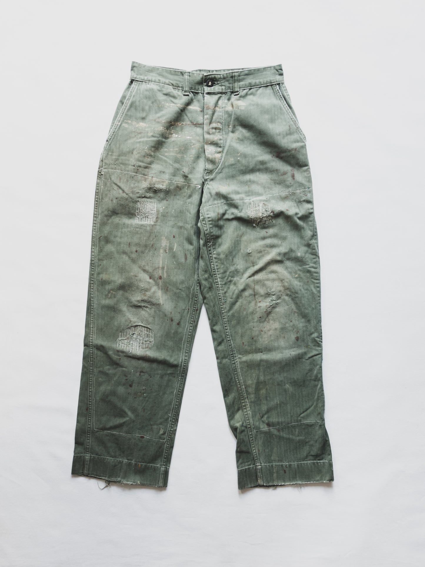 1940's Perfectly Worn HBT Pants - 29x30