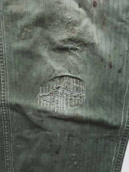 1940's Perfectly Worn HBT Pants - 29x30