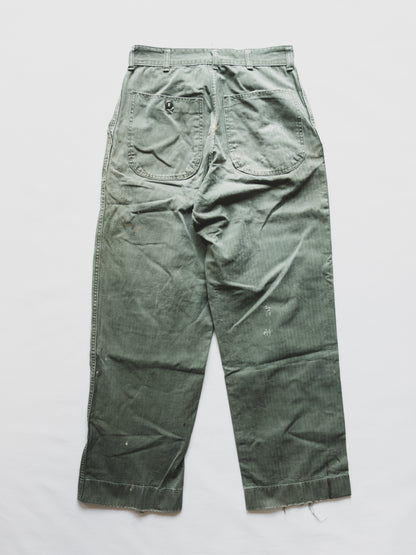 1940's Perfectly Worn HBT Pants - 29x30