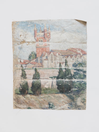 19th c. Distressed Church Painting