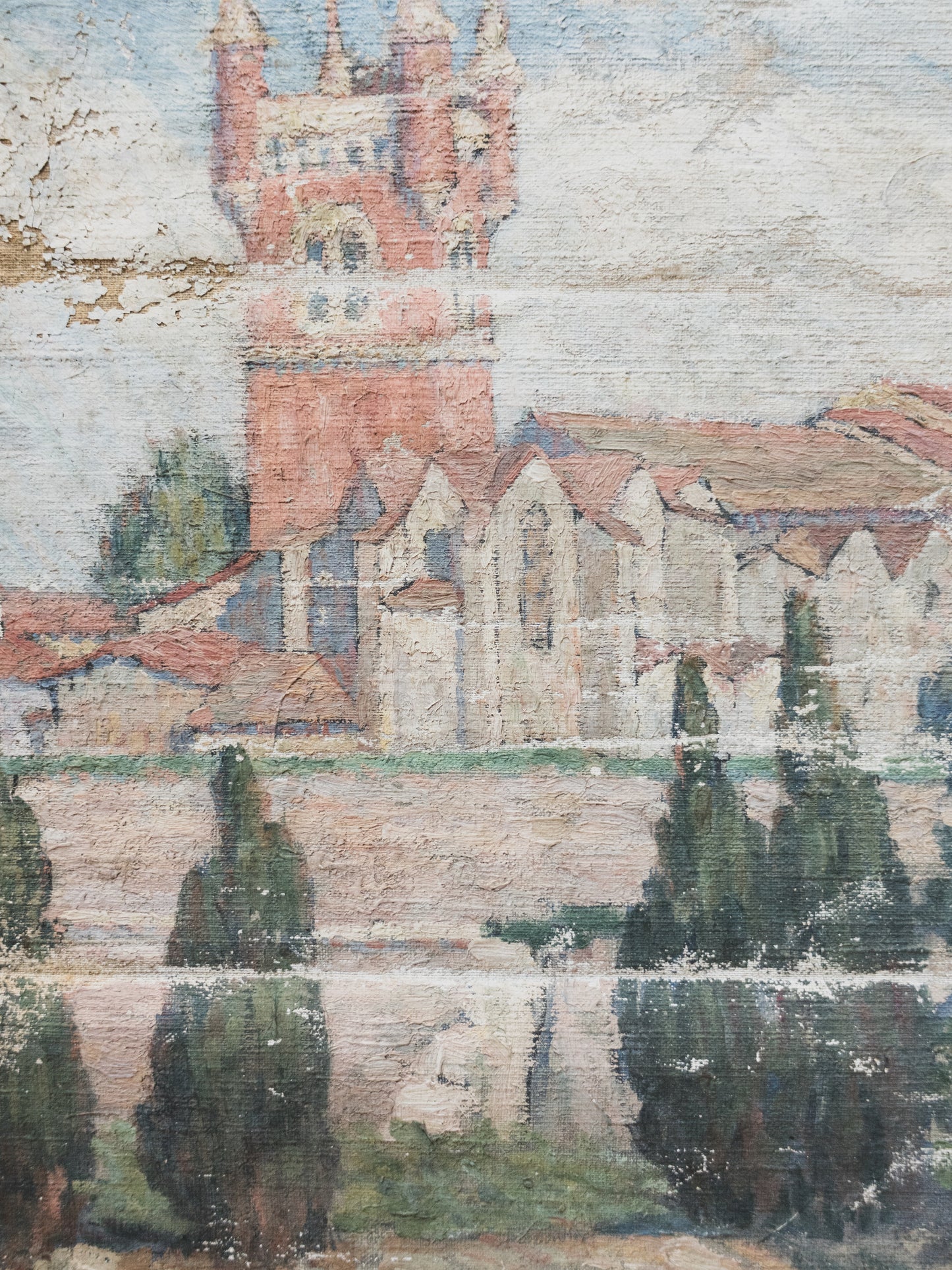 19th c. Distressed Church Painting