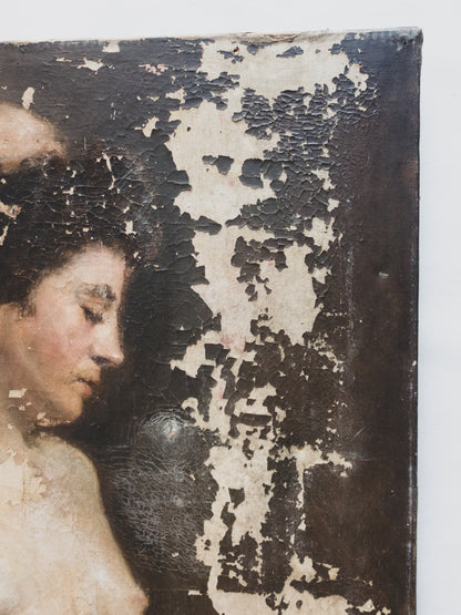 19th c. Distressed Nude Painting