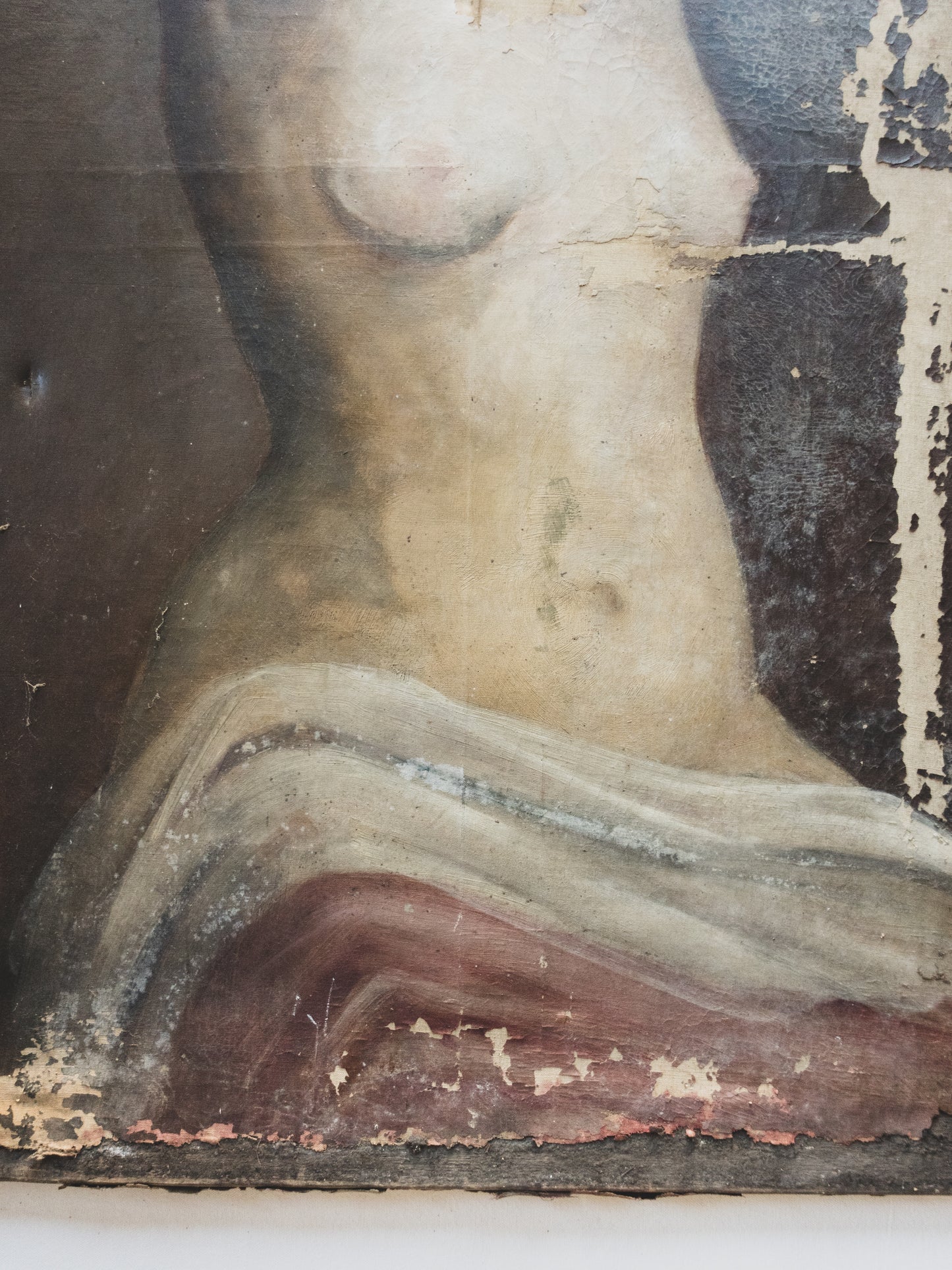 19th c. Distressed Nude Painting