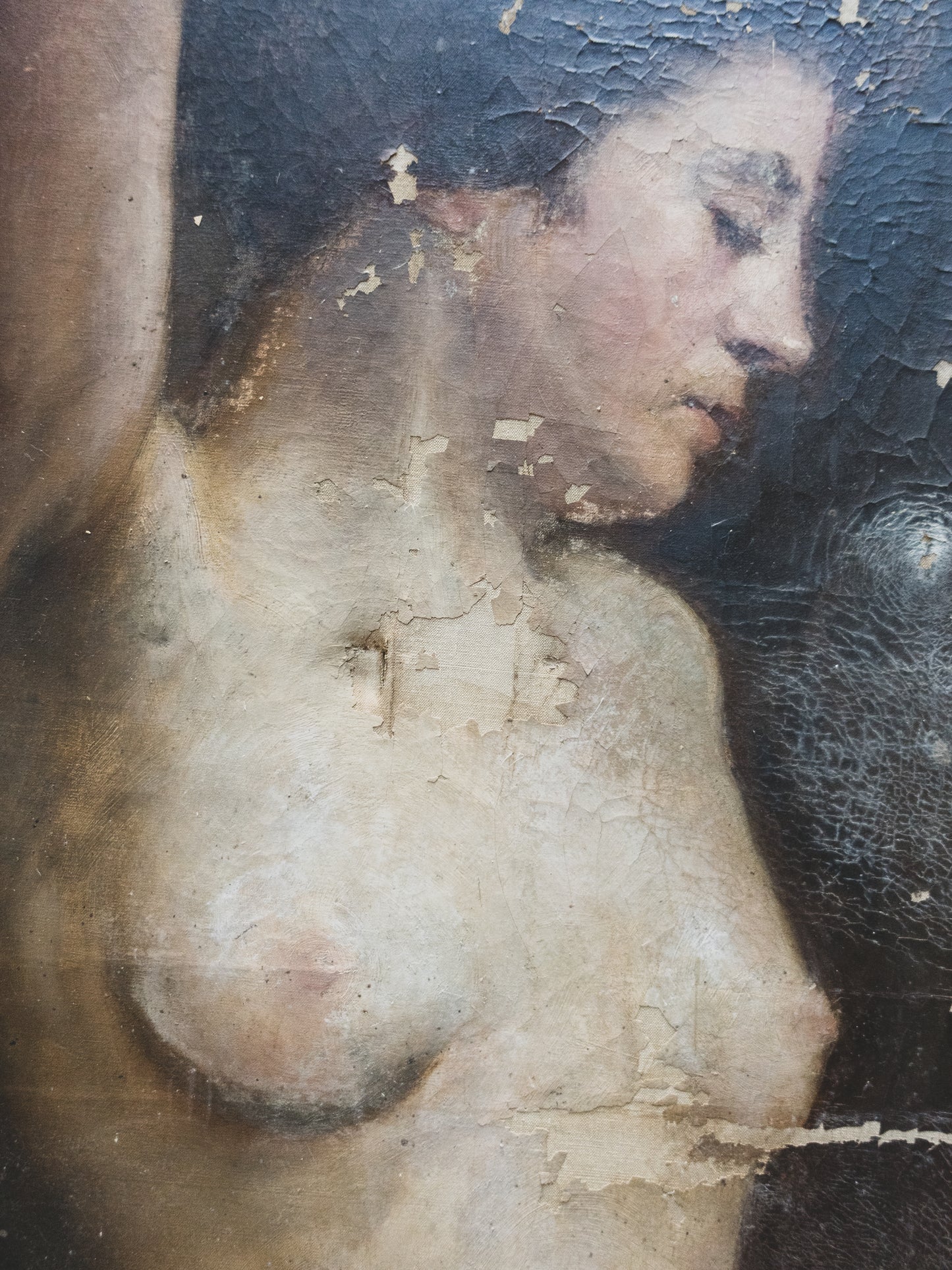 19th c. Distressed Nude Painting