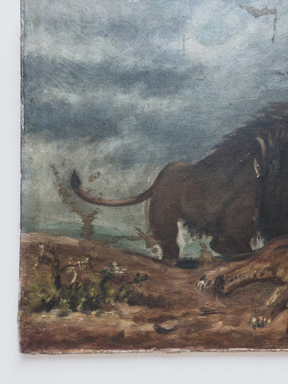 Early 20th c. Lion Painting