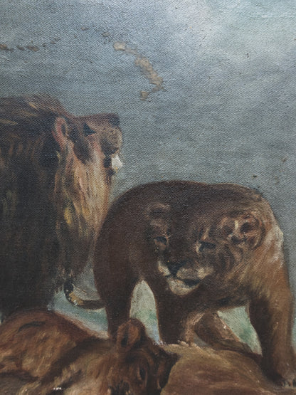 Early 20th c. Lion Painting