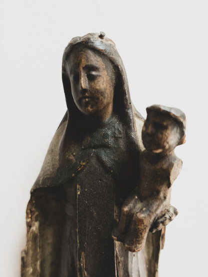 19th c. Hand Carved Madonna and Child