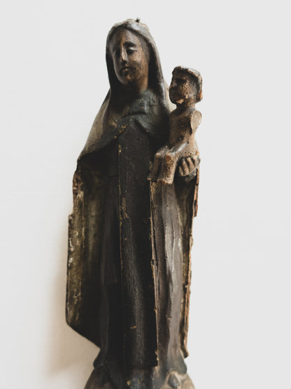19th c. Hand Carved Madonna and Child